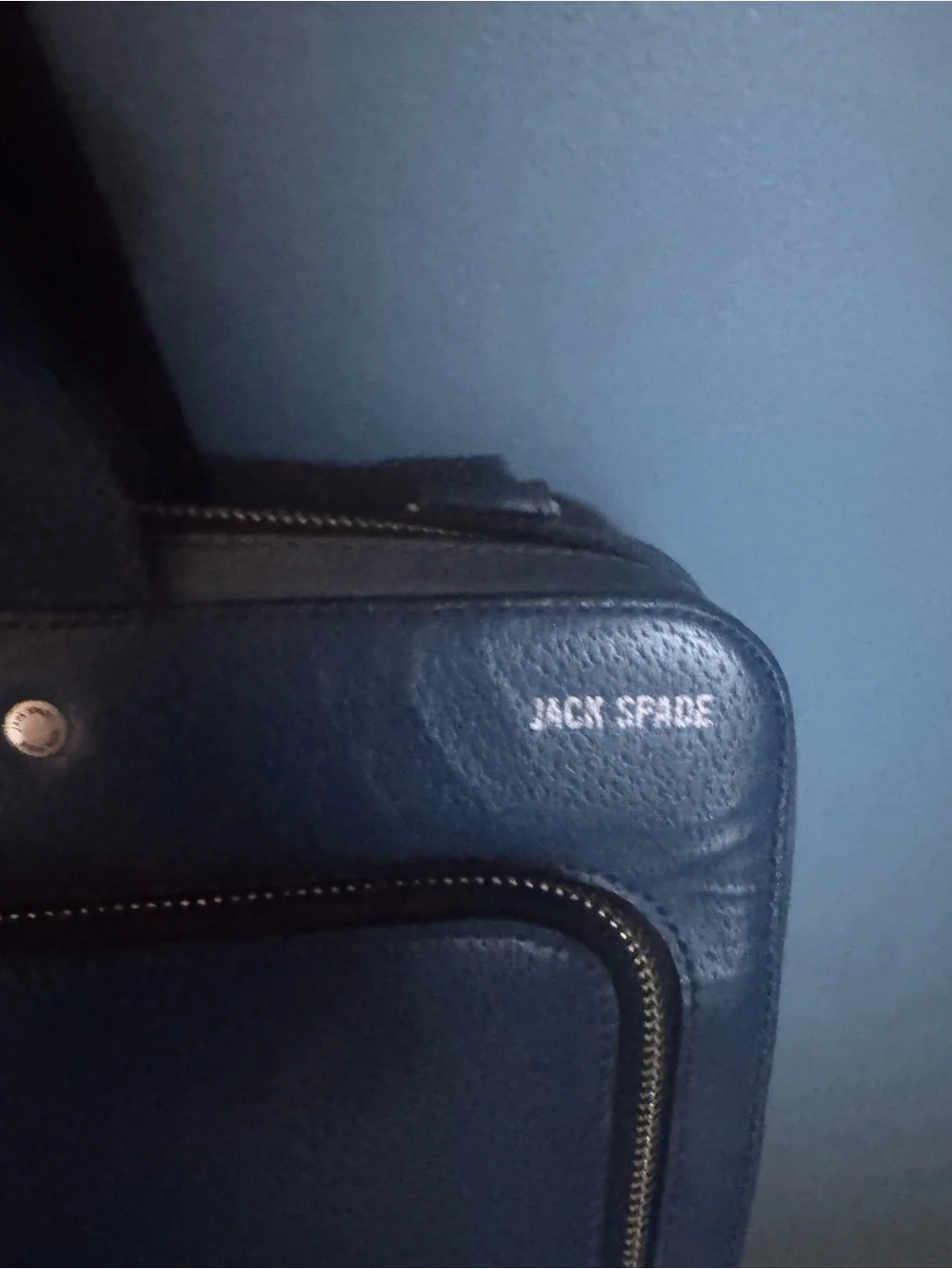 Jack Spade Mason Leather Slim Briefcase Cobalt Blue
